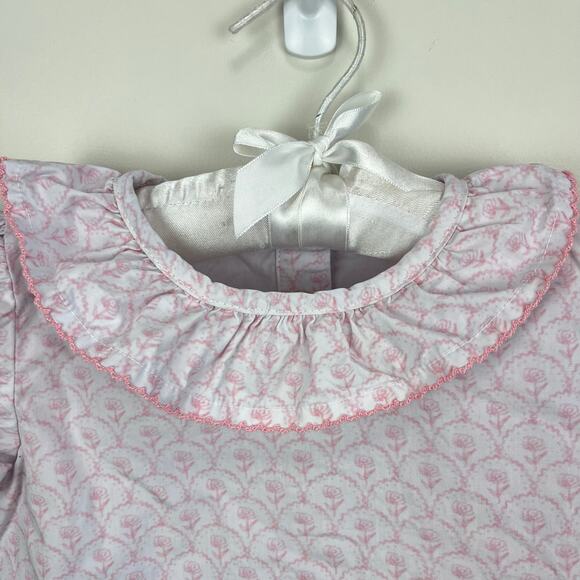 Southern Smocked Co Short Sleeve Pink Floral Ruffle Blouse 24 Months 2T - Picture 2 of 7